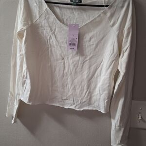 Wild Fable Cream Long Sleeve Top